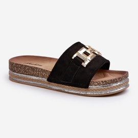 FK1 Flip-flops Dama Platforma Cu Decorat, Vapireta Neagra negru 2