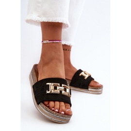 FK1 Flip-flops Dama Platforma Cu Decorat, Vapireta Neagra negru 4