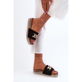 FK1 Flip-flops Dama Platforma Cu Decorat, Vapireta Neagra negru 7
