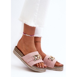 Flip-flops Dama Platforma Cu Decorat, Roz Vapireta 3