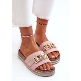 Flip-flops Dama Platforma Cu Decorat, Roz Vapireta 7