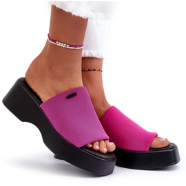 Șlapi damă Big Star NN274026 Fuchsia roz 9