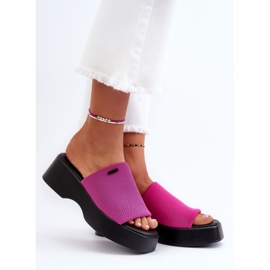 Șlapi damă Big Star NN274026 Fuchsia roz 2