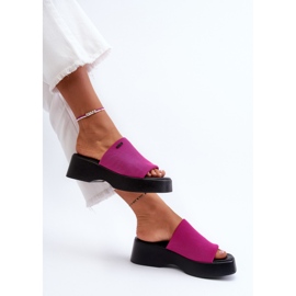 Șlapi damă Big Star NN274026 Fuchsia roz 7