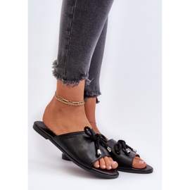 Flip-flops de damă din piele ecologică Big Star NN274066 Negru 2