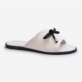 Flip-flops de damă din piele ecologică Big Star NN274067 alb 1