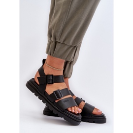 Sandale de damă din piele ecologică Big Star NN274065 Negru 2