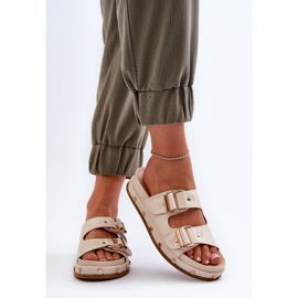 Flip-flops de damă pe platforma Big Star NN274083 Bej 8