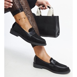 Mocasini Floretta din piele intoarsa neagra negru 1