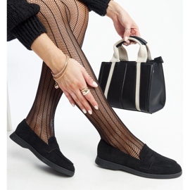 Mocasini Nibras din piele intoarsa neagra negru 1