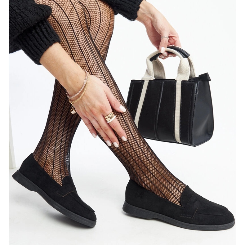 Mocasini Nibras din piele intoarsa neagra negru 1