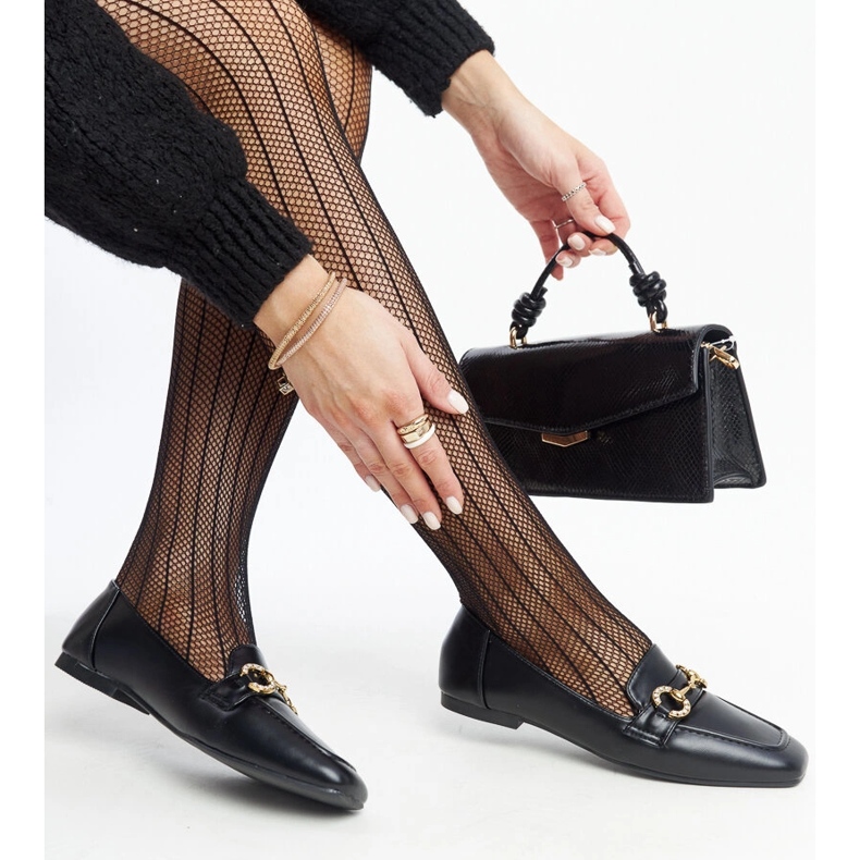 Mocasini negri cu cataramă Areebah negru 1 Mocasini negri cu cataramă Areebah negru 1