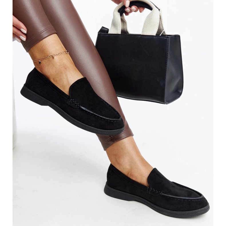 Pantofi Rumay din piele intoarsa neagra negru 1