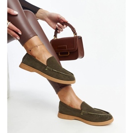 Pantofi de piele intoarsa verde inchis de la Rumay 1