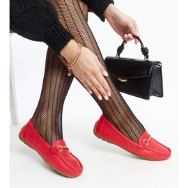 Mocasini roșii cu cataramă decorativă de la Adila roșu 1