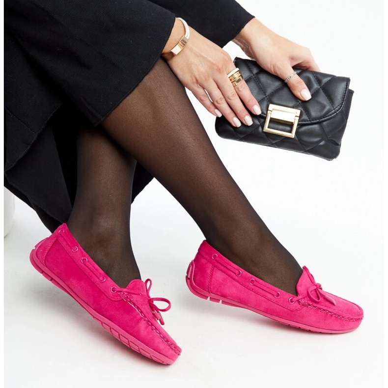 Mocasini roz închis cu fundă Hayam 1 Mocasini roz închis cu fundă Hayam 1