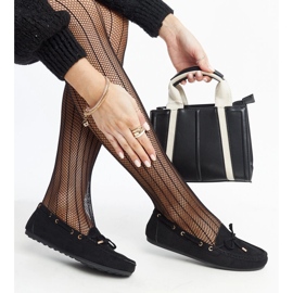 Mocasini negri din piele intoarsa de la Aneesa negru 1