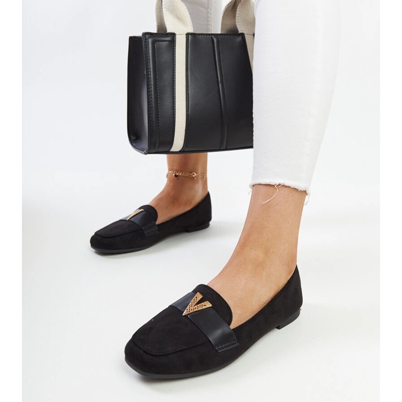 Mocasini negri cu decor Namal negru 1 Mocasini negri cu decor Namal negru 1