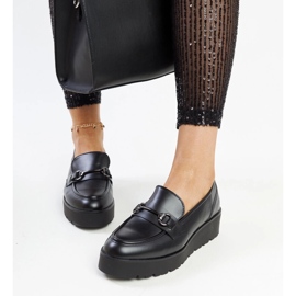 Mocasini cu pană Oili negri negru 1