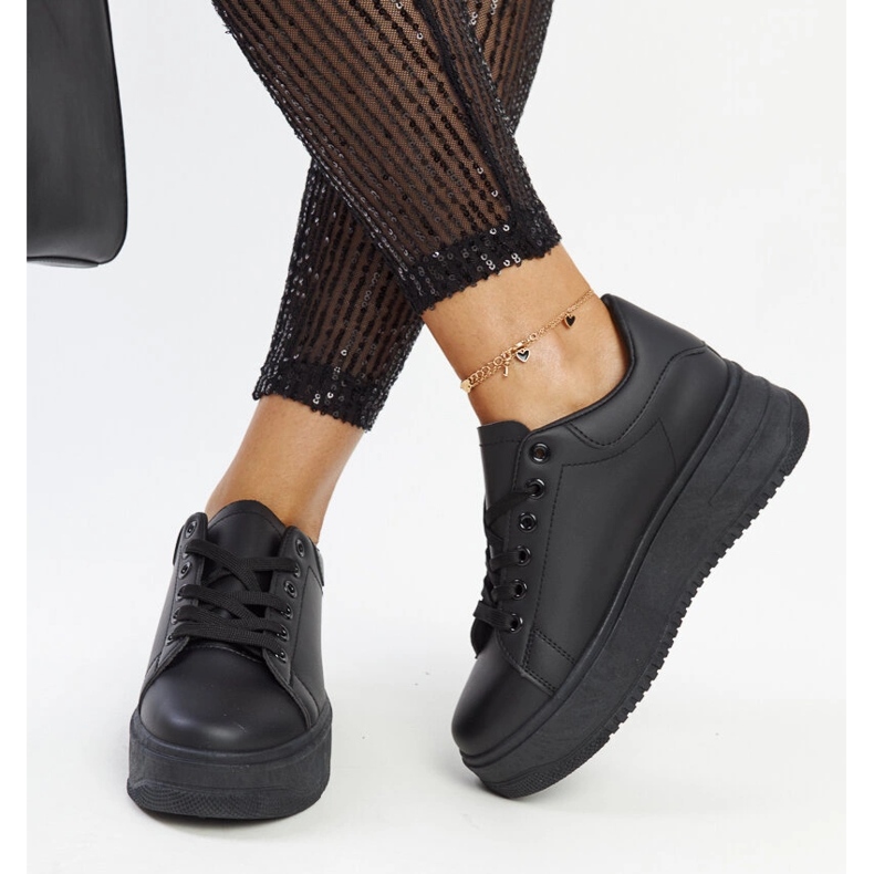 Pantofi sport negri cu platforma Ottavia negru 2