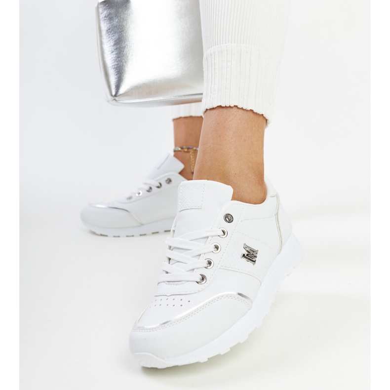 Adidasi albi cu talpa Kincheloe groasa 2