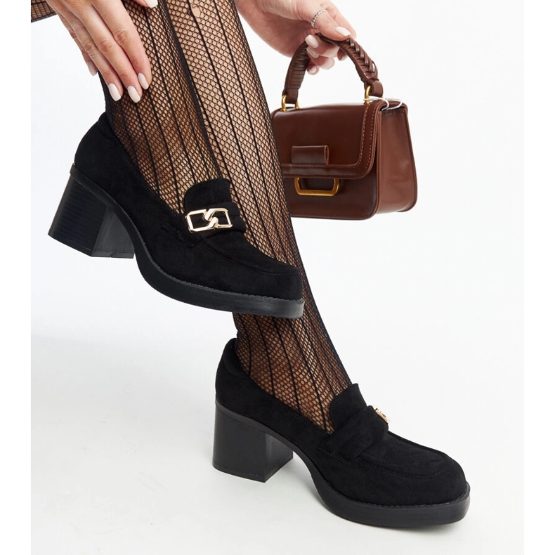 Pompi cu toc Aludra negri negru 1