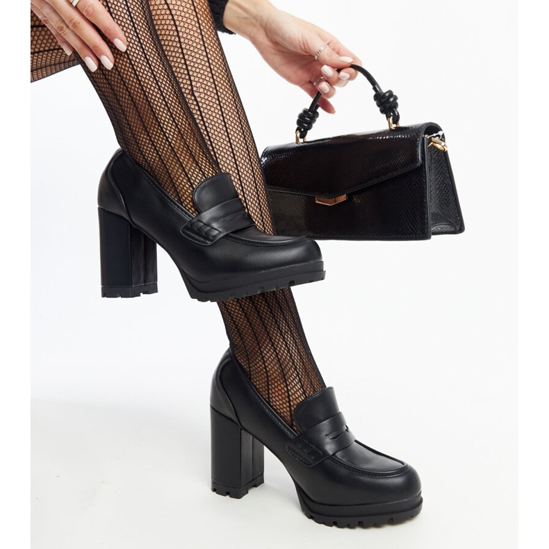 Pantofi negri Sauda cu toc înalt negru 2