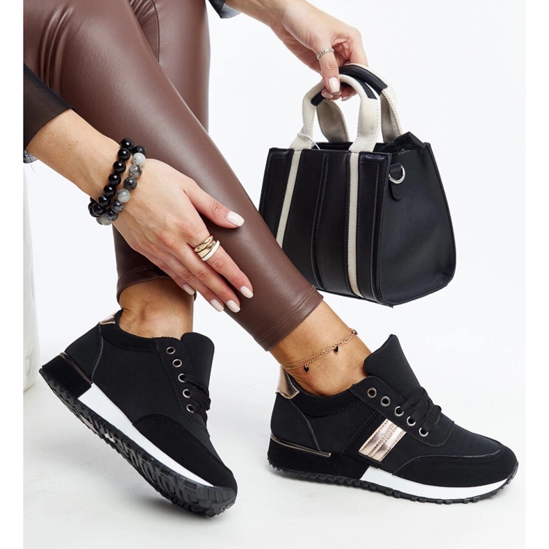 Tenisi negri pe o platformă de cauciuc Nihad negru 1