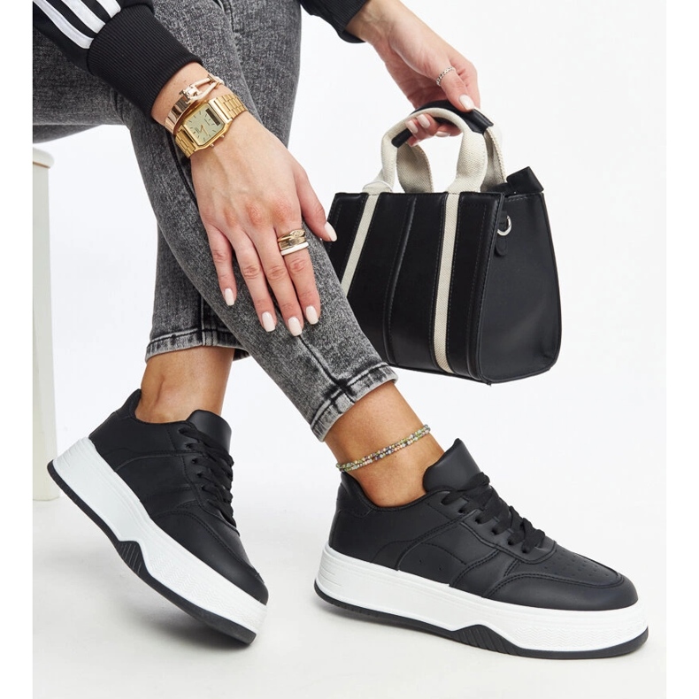 Adidasi negri cu talpa Rafida groasa negru 1