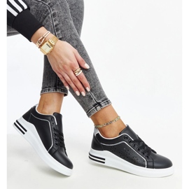 Tenisi negri ajurati cu sclipici Zorka negru 2 Tenisi negri ajurati cu sclipici Zorka negru 2