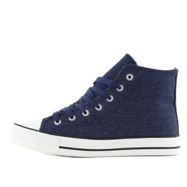 Adidași înalți cu pietre BL101P Navy albastru marin 2