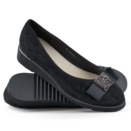 Pompe de piele intoarsa neagra cu pana joasa negru 1