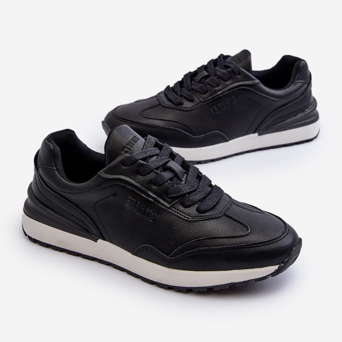 Tenisi din piele pentru bărbați Big Star NN174287 Negri negru 1
