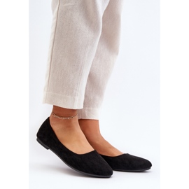 Balerini dama din piele intoarsa Black Kommia negru 2