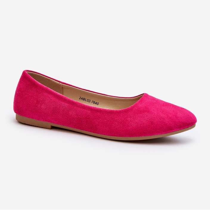 Balerini de piele intoarsa de dama Fuchsia Kommia roz 1