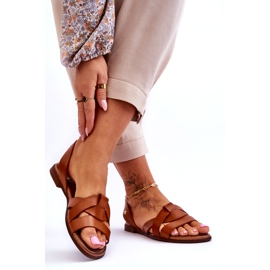 Zazoo Sandale confortabile maro Kayla din piele 2