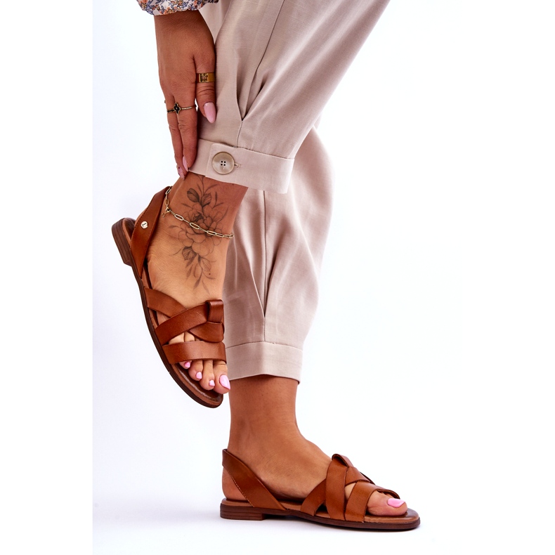 Zazoo Sandale confortabile maro Kayla din piele 4