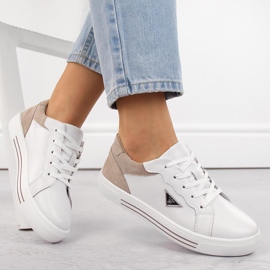 Pantofi sport de dama din piele, albi, Filippo DP6049 1