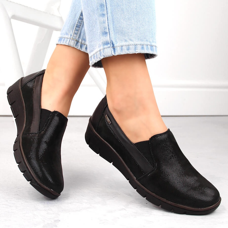 Pantofi de damă, confortabili, din piele, negri Helios 350.015.011 negru 1 Pantofi de damă, confortabili, din piele, negri Helios 350.015.011 negru 1