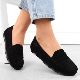 Mocasini confortabili de piele intoarsa neagra pentru femei Big Star NN274929 negru 1