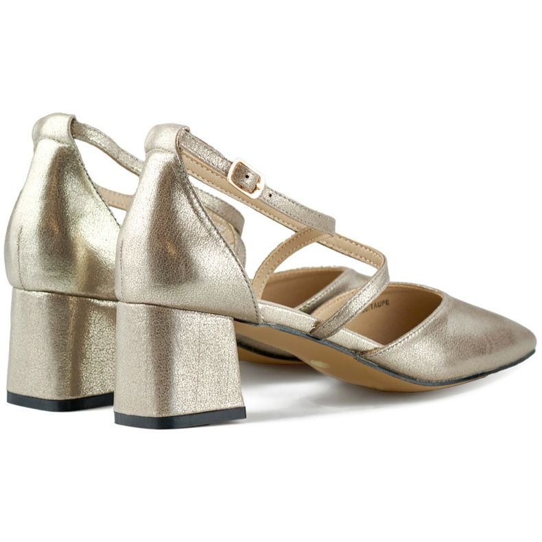 Pompe argintii cu bretele pe toc jos 1