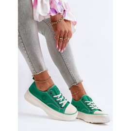 Pantofi de damă pe o talpă masivă Big Star NN274130 Verde 1