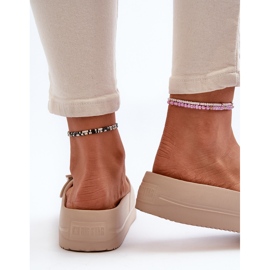 Flip-flops de damă din spumă pe platformă cu cataramă Big Star NN274A666 bej 1