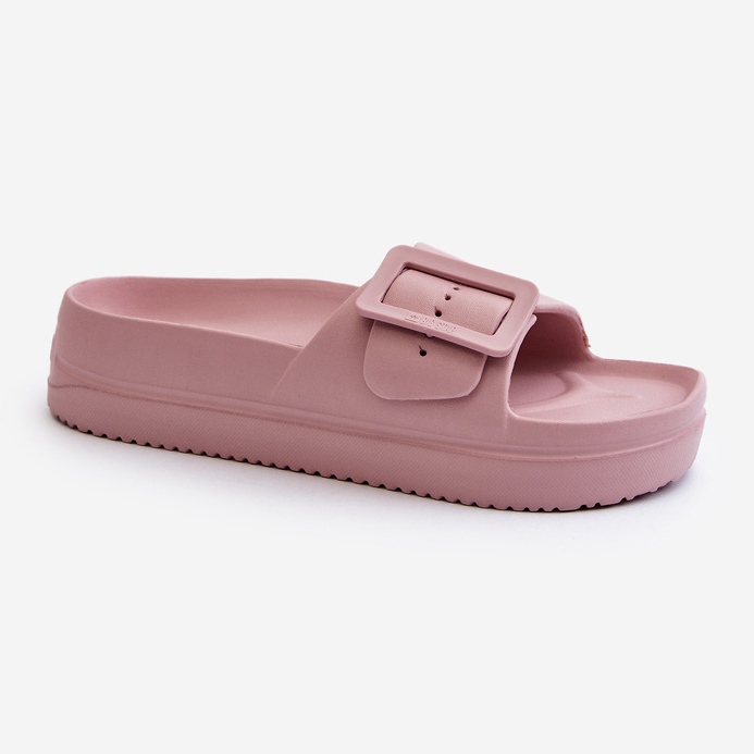 Flip-flops de damă din spumă pe platformă cu cataramă Big Star NN274A663 roz 1