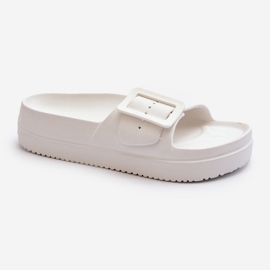 Flip-flops de damă cu spumă pe platformă cu cataramă Big Star NN274A661 alb 1