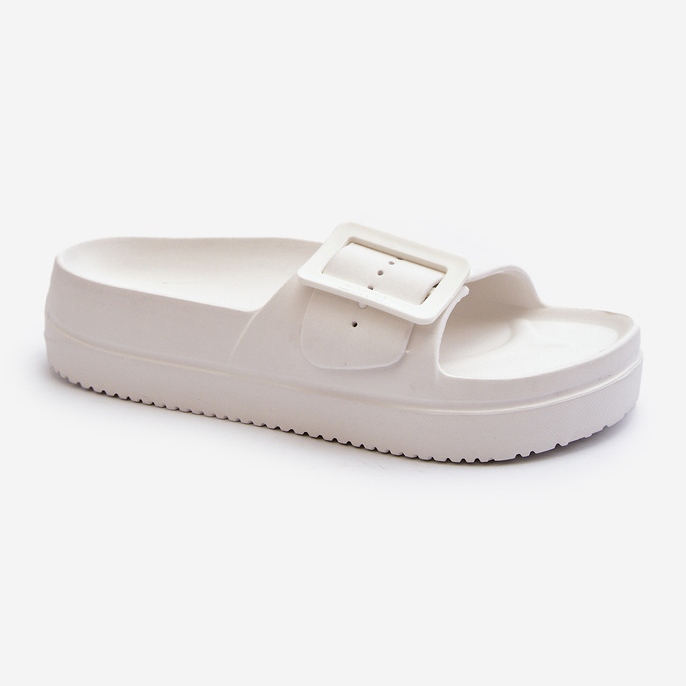 Flip-flops de damă cu spumă pe platformă cu cataramă Big Star NN274A661 alb 1