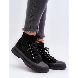 Pantofi de damă cu partea superioară elastică Negru Kalyne 2