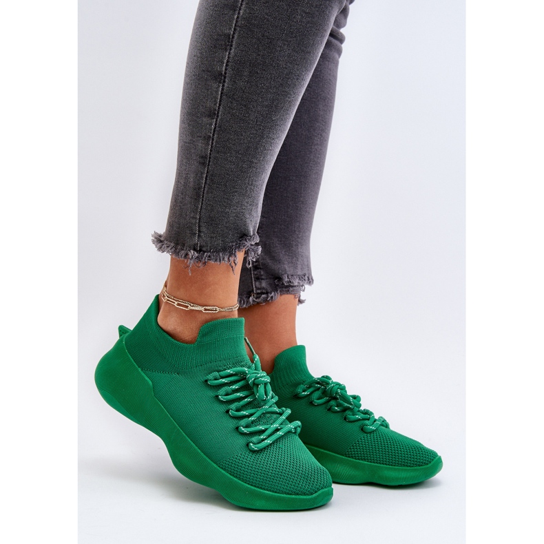 Pantofi Sport Slip-On de damă, verde Juhitha 2