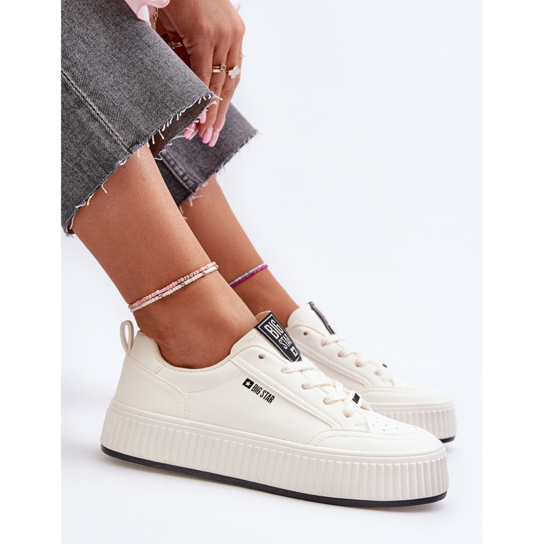 Pantofi de damă cu platformă Big Star NN274254 alb 1