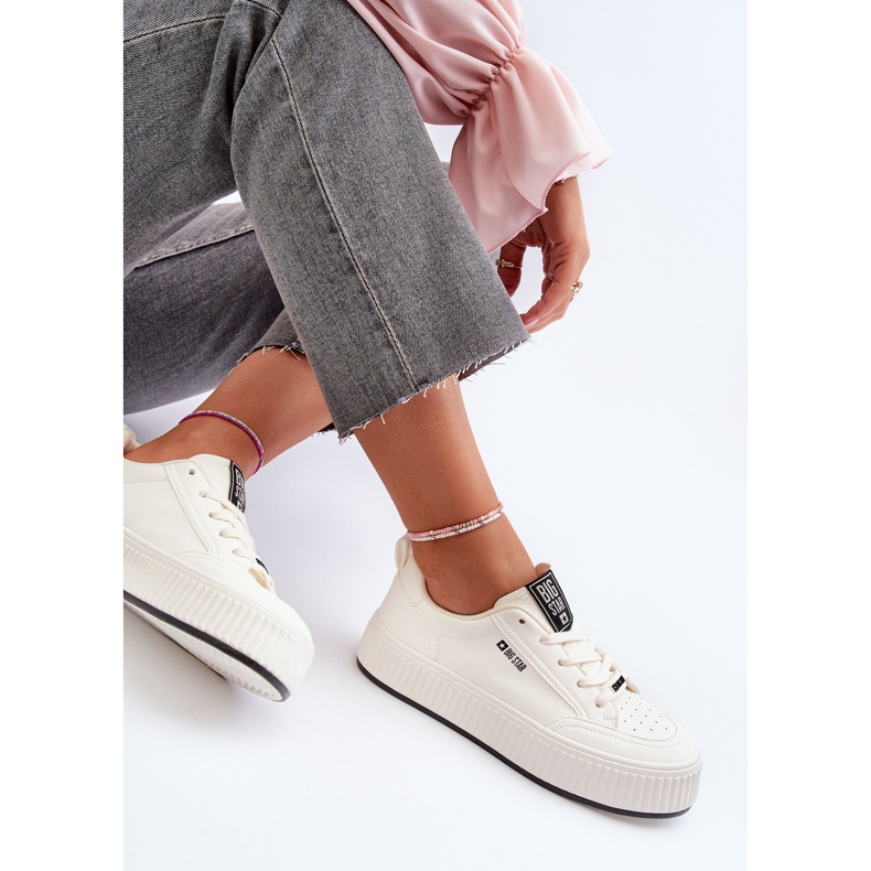 Pantofi de damă cu platformă Big Star NN274254 alb 2